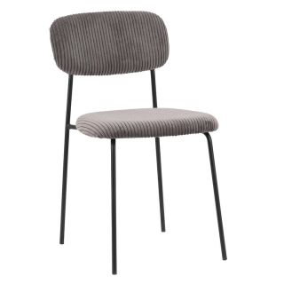 Chaise de restaurant MANU d'intérieur - Bois noir, tissu 92% PES 8% ny - acier gris taupe 24 · 24