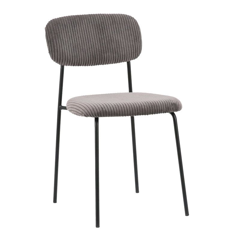 Chaise de restaurant MANU d'intérieur - Bois noir, tissu 92% PES 8% ny - acier gris taupe 24 · 24
