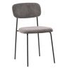 Chaise de restaurant MANU d'intérieur - Bois noir, tissu 92% PES 8% ny - acier gris taupe 24 · 24