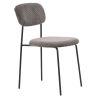 Chaise de restaurant MANU d'intérieur - Bois noir, tissu 92% PES 8% ny - acier gris taupe 24 · 24