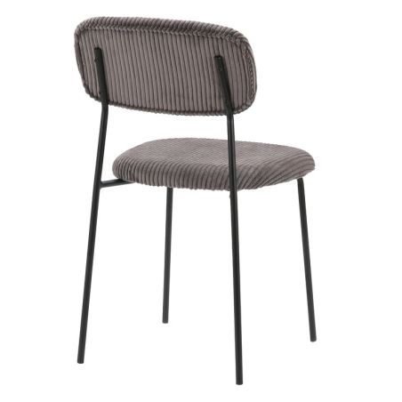 Chaise de restaurant MANU d'intérieur - Bois noir, tissu 92% PES 8% ny - acier gris taupe 24 · 24