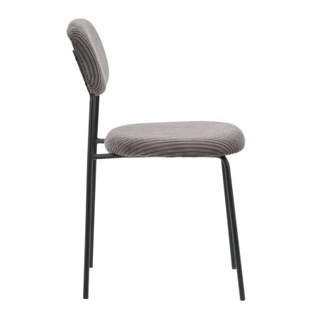 Chaise de restaurant MANU d'intérieur - Bois noir, tissu 92% PES 8% ny - acier gris taupe 24 · 24