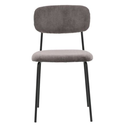 Chaise de restaurant MANU d'intérieur - Bois noir, tissu 92% PES 8% ny - acier gris taupe 24 · 24