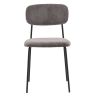 Chaise de restaurant MANU d'intérieur - Bois noir, tissu 92% PES 8% ny - acier gris taupe 24 · 24