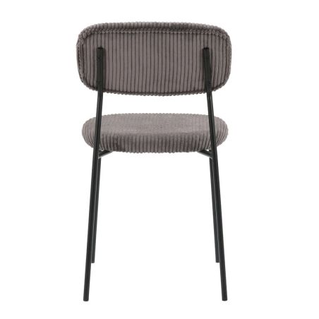 Chaise de restaurant MANU d'intérieur - Bois noir, tissu 92% PES 8% ny - acier gris taupe 24 · 24