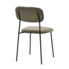 Chaise de restaurant MANU d'intérieur - Bois noir, tissu 92% PES 8% ny - acier olive 37 · 37