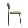 Chaise de restaurant MANU d'intérieur - Bois noir, tissu 92% PES 8% ny - acier olive 37 · 37