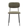 Chaise de restaurant MANU d'intérieur - Bois noir, tissu 92% PES 8% ny - acier olive 37 · 37