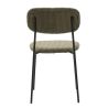 Chaise de restaurant MANU d'intérieur - Bois noir, tissu 92% PES 8% ny - acier olive 37 · 37