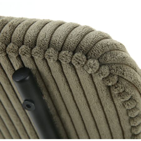 Chaise de restaurant MANU d'intérieur - Bois noir, tissu 92% PES 8% ny - acier olive 37 · 37