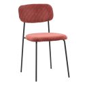 Chaise de restaurant MANU d'intérieur - Bois noir, tissu 92% PES 8% ny - acier tomette 57 · 57