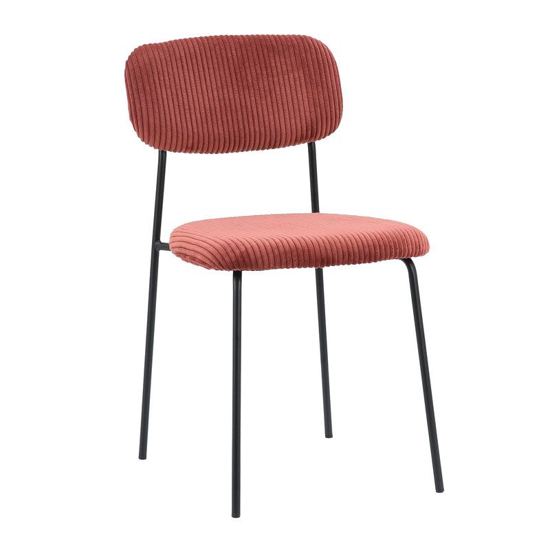 Chaise de restaurant MANU d'intérieur - Bois noir, tissu 92% PES 8% ny - acier tomette 57 · 57