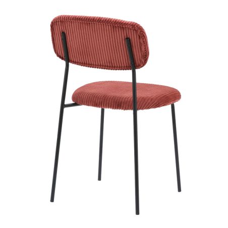 Chaise de restaurant MANU d'intérieur - Bois noir, tissu 92% PES 8% ny - acier tomette 57 · 57