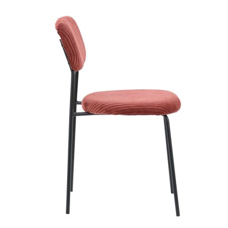 Chaise de restaurant MANU d'intérieur - Bois noir, tissu 92% PES 8% ny - acier tomette 57 · 57