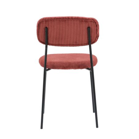 Chaise de restaurant MANU d'intérieur - Bois noir, tissu 92% PES 8% ny - acier tomette 57 · 57
