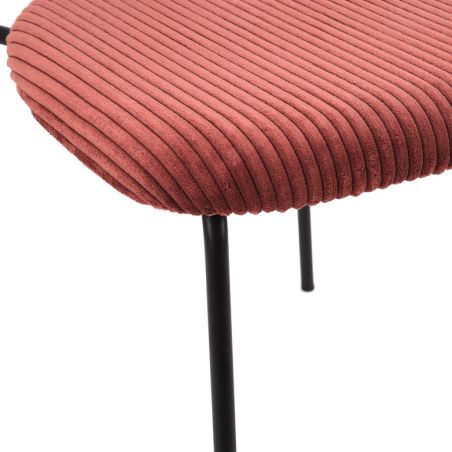 Chaise de restaurant MANU d'intérieur - Bois noir, tissu 92% PES 8% ny - acier tomette 57 · 57