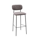 Tabouret de bar PAUL d'intérieur - Bois noir, tissu 92% PES 8% ny - acier gris taupe 24 · 24