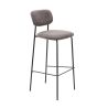 Tabouret de bar PAUL d'intérieur - Bois noir, tissu 92% PES 8% ny - acier gris taupe 24 · 24