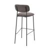 Tabouret de bar PAUL d'intérieur - Bois noir, tissu 92% PES 8% ny - acier gris taupe 24 · 24