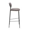 Tabouret de bar PAUL d'intérieur - Bois noir, tissu 92% PES 8% ny - acier gris taupe 24 · 24