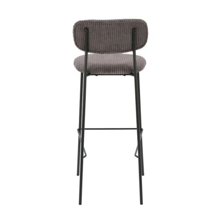Tabouret de bar PAUL d'intérieur - Bois noir, tissu 92% PES 8% ny - acier gris taupe 24 · 24