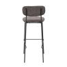Tabouret de bar PAUL d'intérieur - Bois noir, tissu 92% PES 8% ny - acier gris taupe 24 · 24