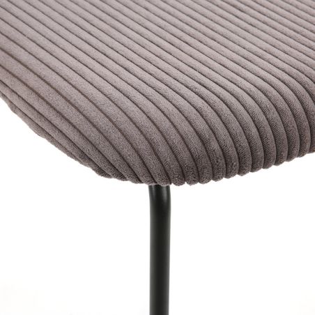 Tabouret de bar PAUL d'intérieur - Bois noir, tissu 92% PES 8% ny - acier gris taupe 24 · 24