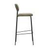 Tabouret de bar PAUL d'intérieur - Bois noir, tissu 92% PES 8% ny - acier olive 37 · 37