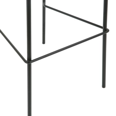 Tabouret de bar PAUL d'intérieur - Bois noir, tissu 92% PES 8% ny - acier olive 37 · 37