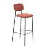 Tabouret de bar PAUL d'intérieur - Bois noir, tissu 92% PES 8% ny - acier tomette 57 · 57