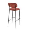 Tabouret de bar PAUL d'intérieur - Bois noir, tissu 92% PES 8% ny - acier tomette 57 · 57