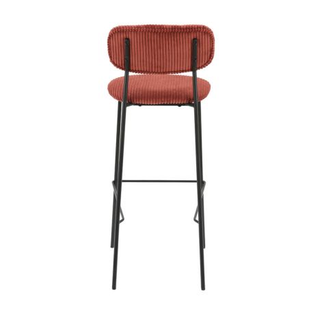 Tabouret de bar PAUL d'intérieur - Bois noir, tissu 92% PES 8% ny - acier tomette 57 · 57