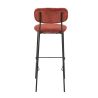 Tabouret de bar PAUL d'intérieur - Bois noir, tissu 92% PES 8% ny - acier tomette 57 · 57