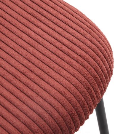 Tabouret de bar PAUL d'intérieur - Bois noir, tissu 92% PES 8% ny - acier tomette 57 · 57