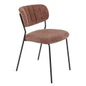 Chaise de restaurant SIMONE d'intérieur - Métal noir, tissu 95% PES 5 %ny - bois terra 59 · 59