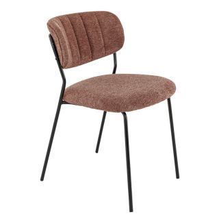 Chaise de restaurant SIMONE d'intérieur - Métal noir, tissu 95% PES 5 %ny - bois terra 59 · 59