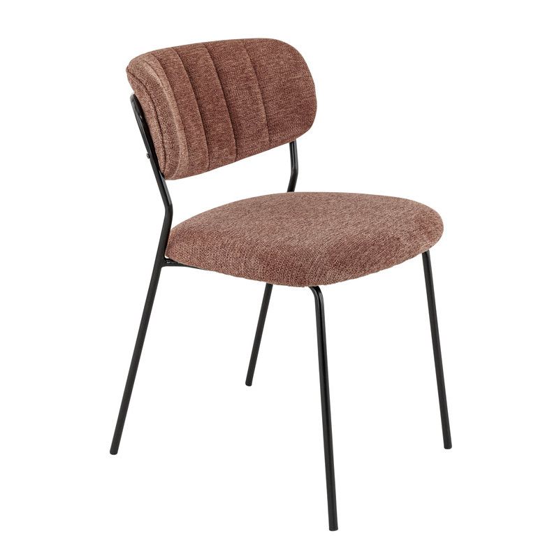 Chaise de restaurant SIMONE d'intérieur - Métal noir, tissu 95% PES 5 %ny - bois terra 59 · 59