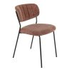 Chaise de restaurant SIMONE d'intérieur - Métal noir, tissu 95% PES 5 %ny - bois terra 59 · 59