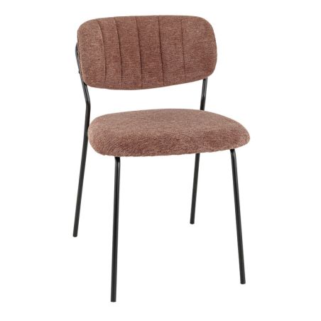 Chaise de restaurant SIMONE d'intérieur - Métal noir, tissu 95% PES 5 %ny - bois terra 59 · 59