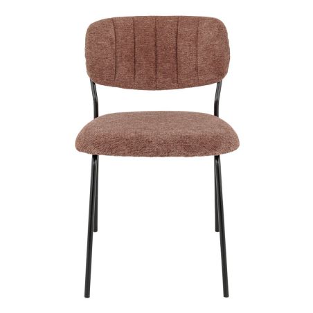 Chaise de restaurant SIMONE d'intérieur - Métal noir, tissu 95% PES 5 %ny - bois terra 59 · 59