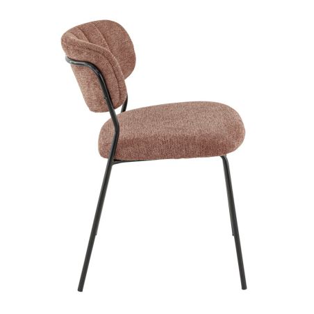 Chaise de restaurant SIMONE d'intérieur - Métal noir, tissu 95% PES 5 %ny - bois terra 59 · 59