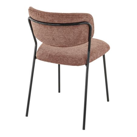 Chaise de restaurant SIMONE d'intérieur - Métal noir, tissu 95% PES 5 %ny - bois terra 59 · 59