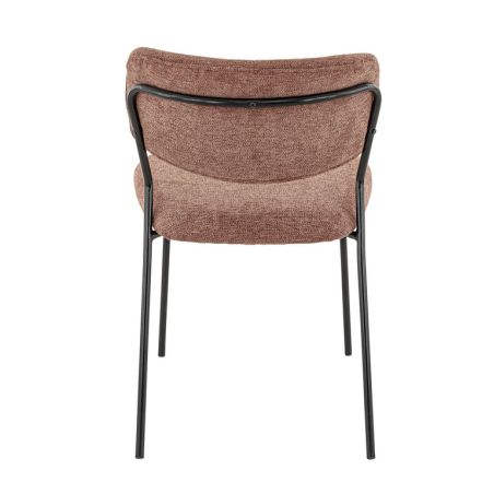 Chaise de restaurant SIMONE d'intérieur - Métal noir, tissu 95% PES 5 %ny - bois terra 59 · 59