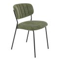 Chaise de restaurant SIMONE d'intérieur - Métal noir, tissu 95% PES 5 %ny - bois vert 39 · 39