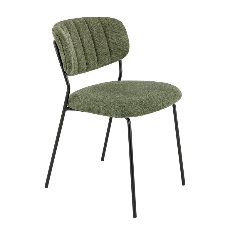 Chaise de restaurant SIMONE d'intérieur - Métal noir, tissu 95% PES 5 %ny - bois vert 39 · 39