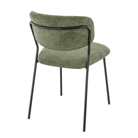 Chaise de restaurant SIMONE d'intérieur - Métal noir, tissu 95% PES 5 %ny - bois vert 39 · 39