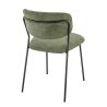 Chaise de restaurant SIMONE d'intérieur - Métal noir, tissu 95% PES 5 %ny - bois vert 39 · 39