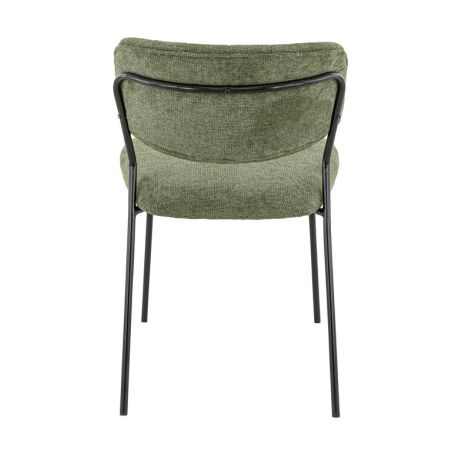 Chaise de restaurant SIMONE d'intérieur - Métal noir, tissu 95% PES 5 %ny - bois vert 39 · 39