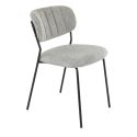 Chaise de restaurant SIMONE d'intérieur - Métal noir, tissu 95% PES 5 %ny - bois gris clair 83 · 83