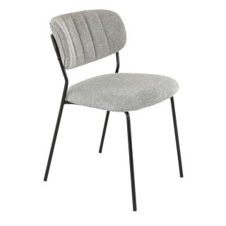 Chaise de restaurant SIMONE d'intérieur - Métal noir, tissu 95% PES 5 %ny - bois gris clair 83 · 83